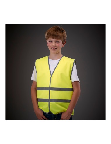 YOK-HVW102CH-Gilet haute visibilité à 2 bandes et bordure réfléchissante pour enfants (HVW102CH)
